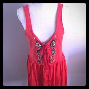 Free People BOHO Beaded Red Dress M NWOT! ❤️👍